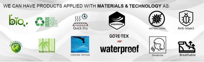 WE CAN HAVE PRODUCTS APPLIED WITH MATERIALS & TECHNOLOGY AS: 411