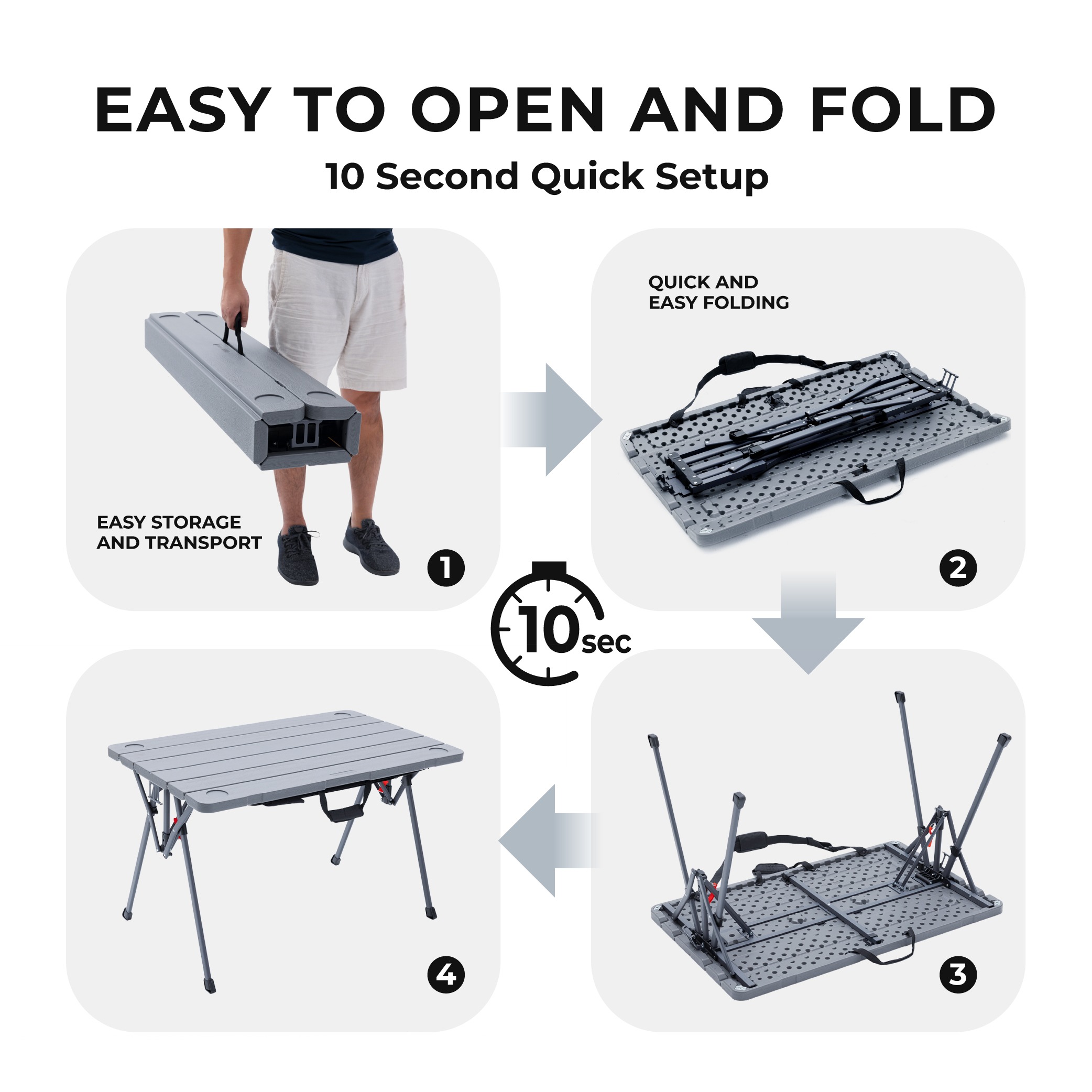 10 Sec Roll-up Folding Table 461