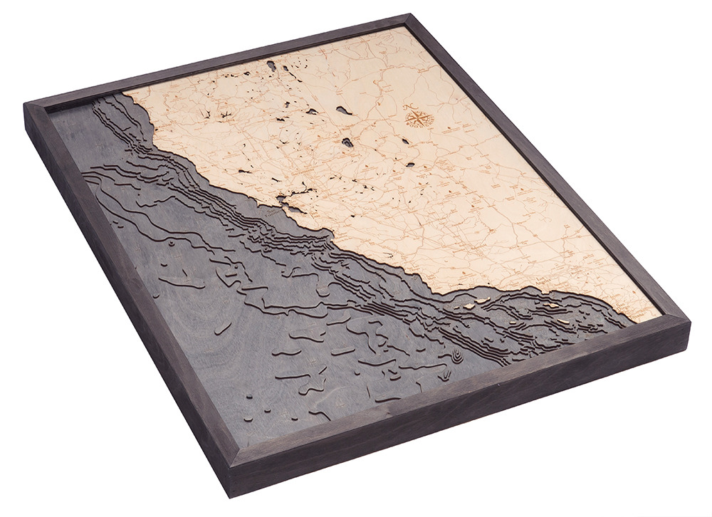 California Coast 3-D Nautical WoodChart  from $159 / M.A.P. $332! 86