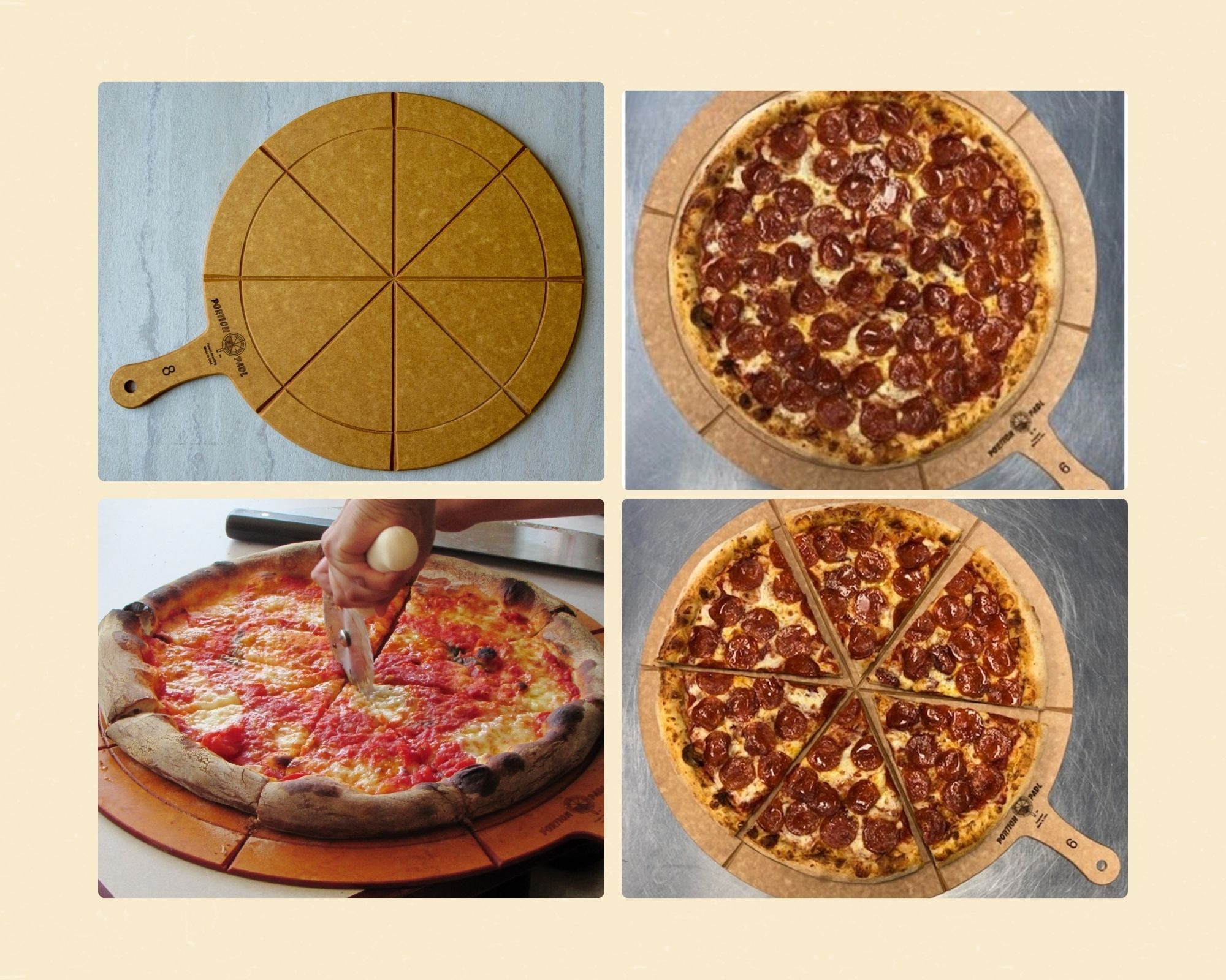 The Only Pizza Portioning Tool Custom Made To Your Pizza Size and Slice Applications - Portion PadL Booth#2468 117