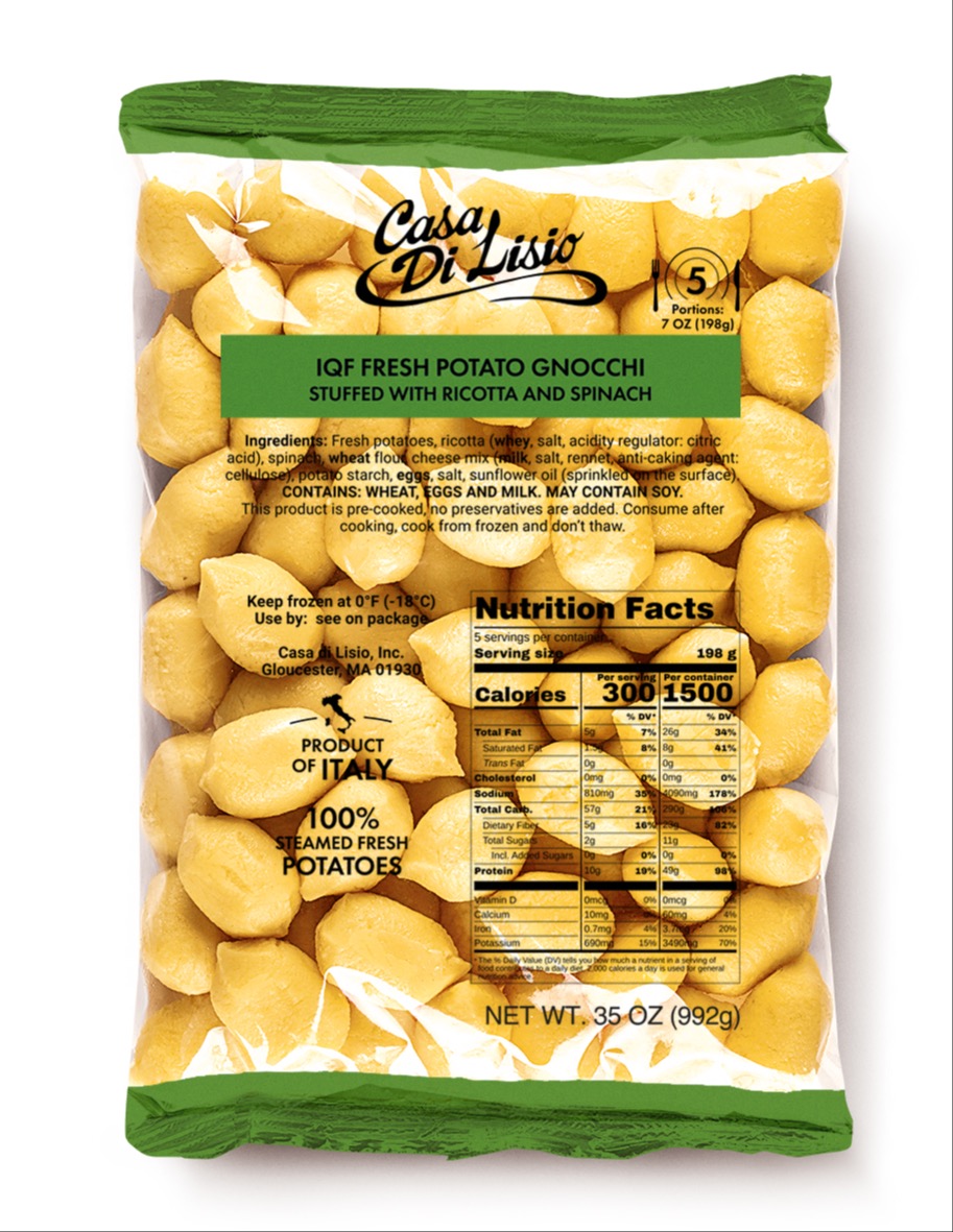 IQF Gnocchi Stuffed with Ricotta and Spinach 176