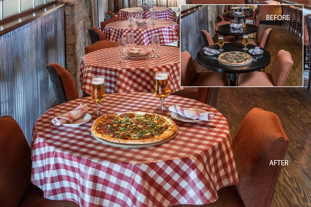 Elevate your pizzeria with Americo's durable, stylish table covers. Perfect fit, easy care. 363