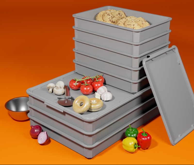 NEW! Mini Dough Box (18"L x 13"W x 3"H) with Snap-on Lid 41