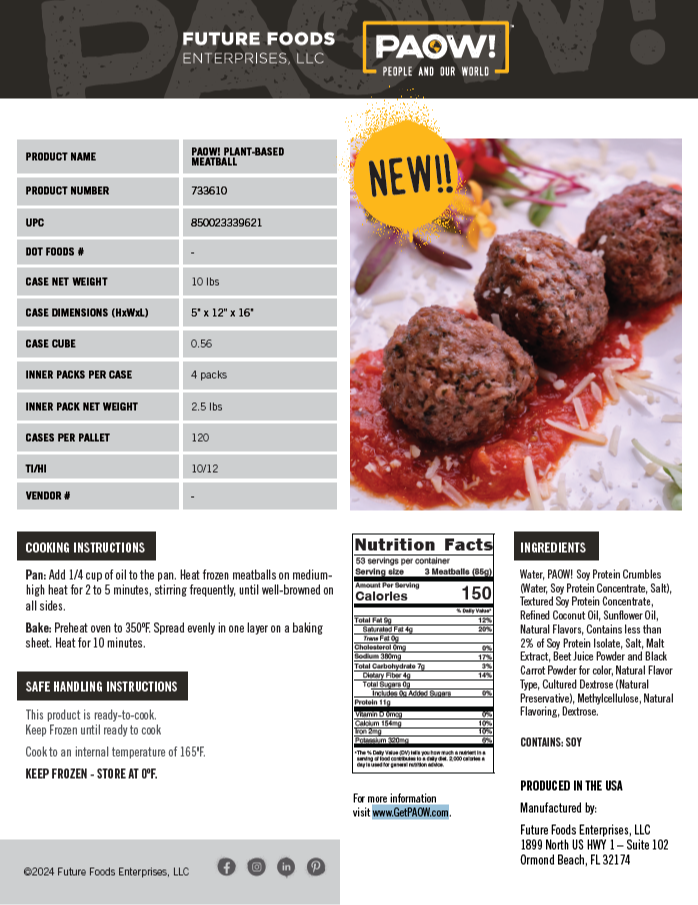 PAOW! PLANT-BASED MEATBALL 685