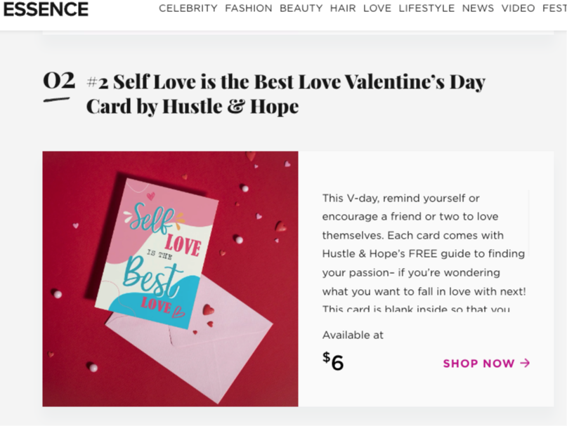 Essence Magazine names Hustle & Hope must-have Valentine's Day cards 1026