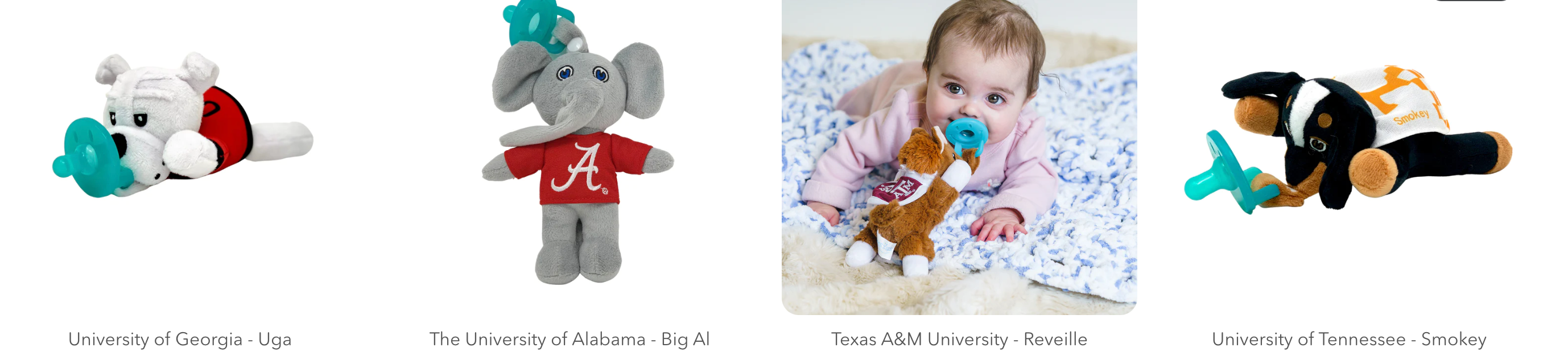 First Ever Collegiately Licensed Plush with Pacifier Attached 235