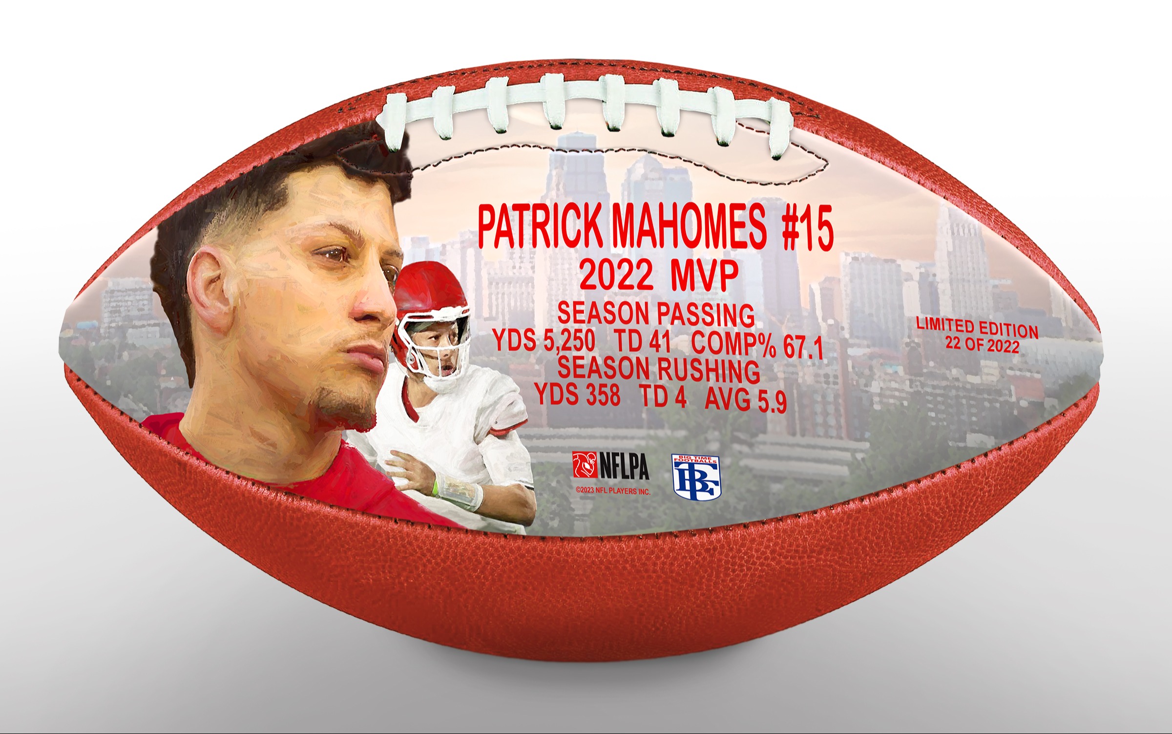 Patrick Mahomes 2022 Most Valuable Player Art Football 52