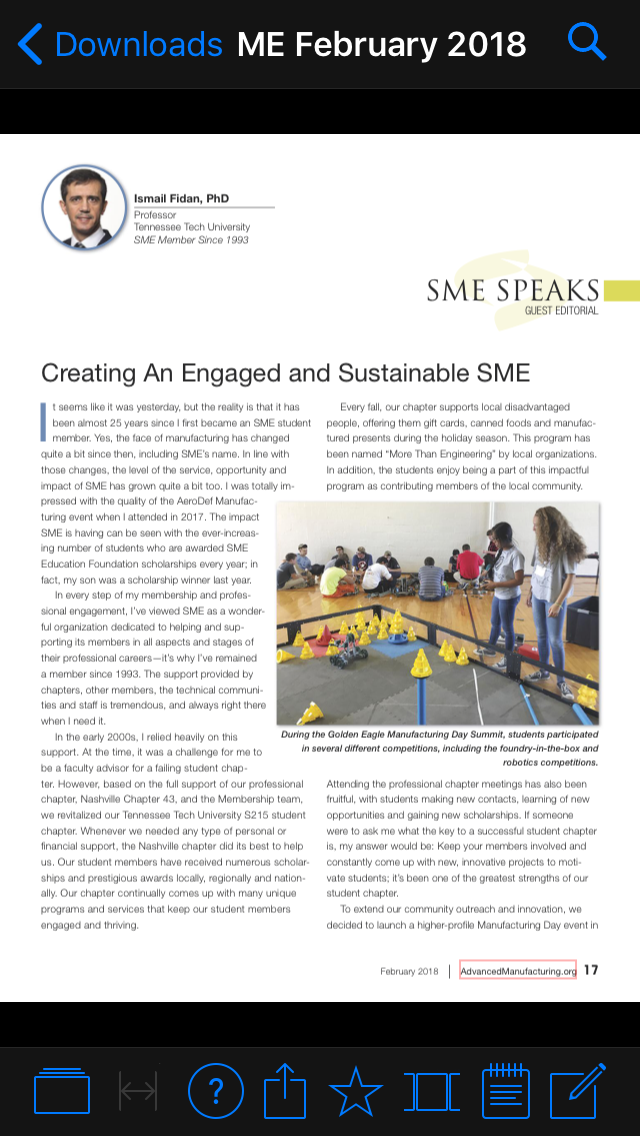 February SME SPEAKS-Guest Editorial: Creating An Engaged And Sustainable SME 48