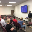 Hallmark’s Plant Engineering Manager, Chris Pandino provided a plant overview to 24 SME members and their guests on Thursday, September 19, 2019.  Under the Hallmark logo stand our student chapter members from the University of Central Missouri at Warrensburg. 2914
