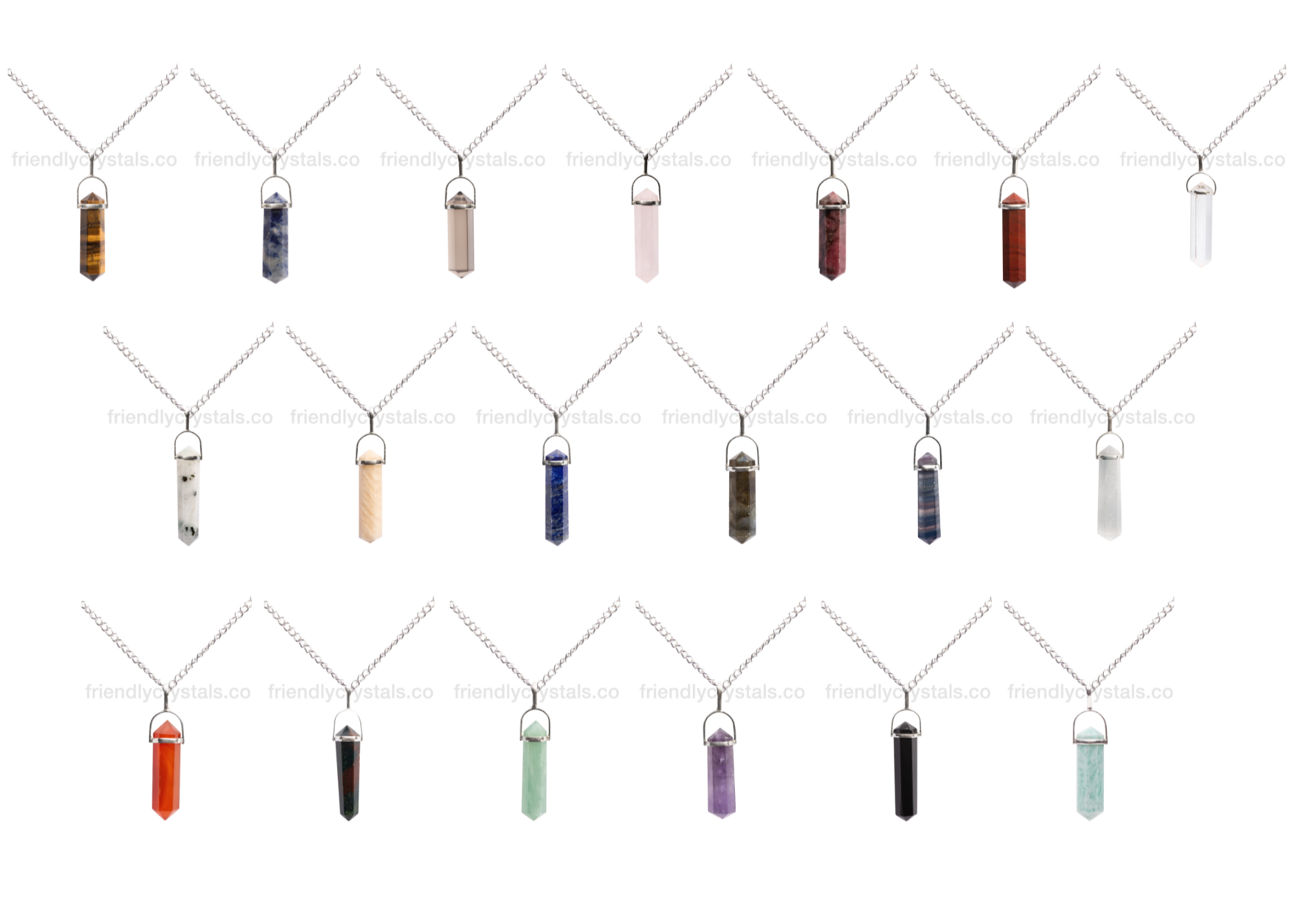 92.5 SS Double Terminated Pendants - Pack of 19 (Chain not included) 552