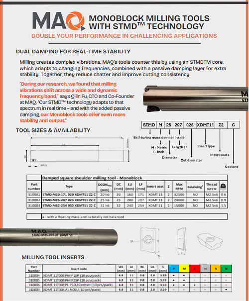 MAQ Self Tuning  Mass Damper technology for milling 172