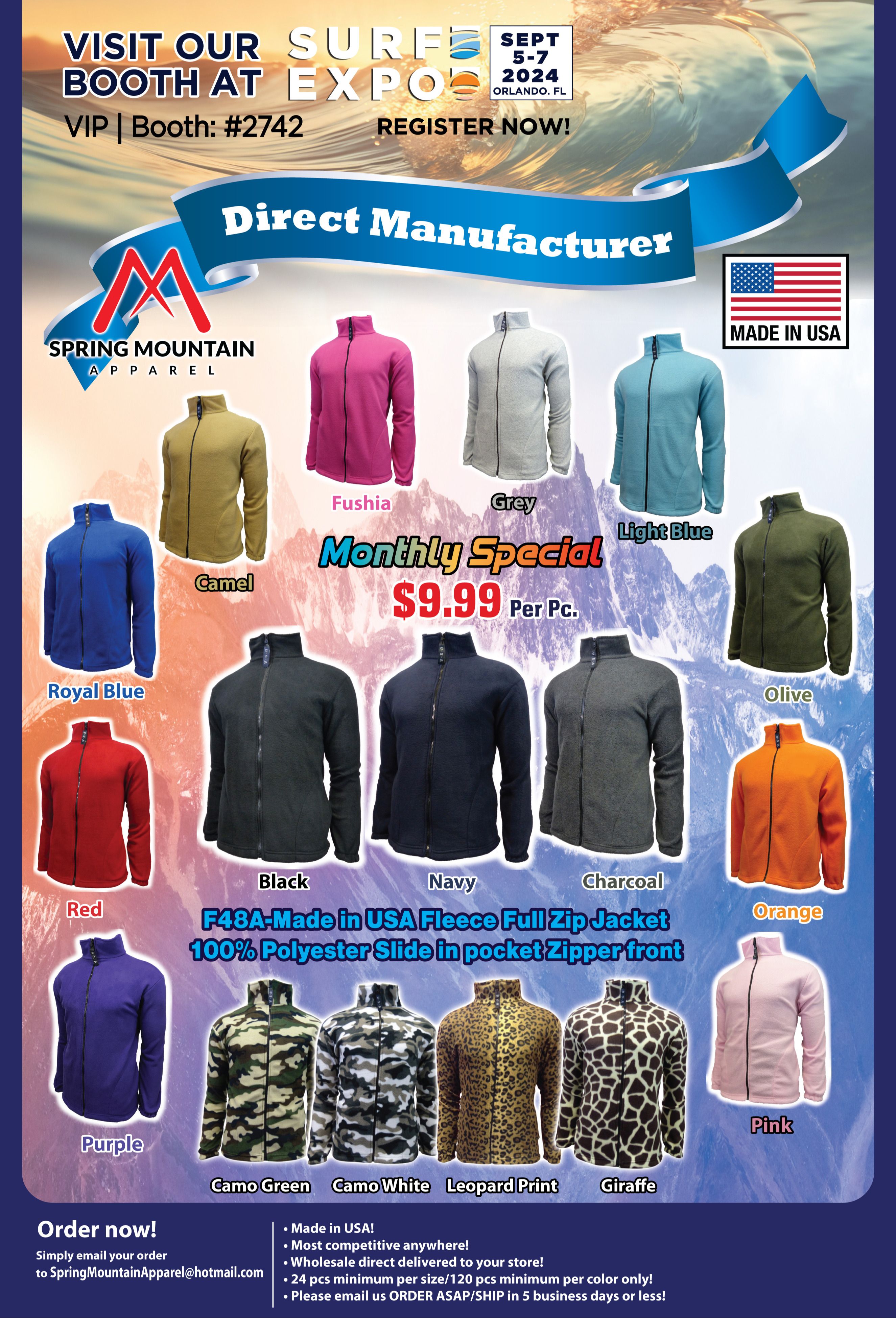 $3.99-$9.99 USA Made Apparel Direct Manufacturer 399