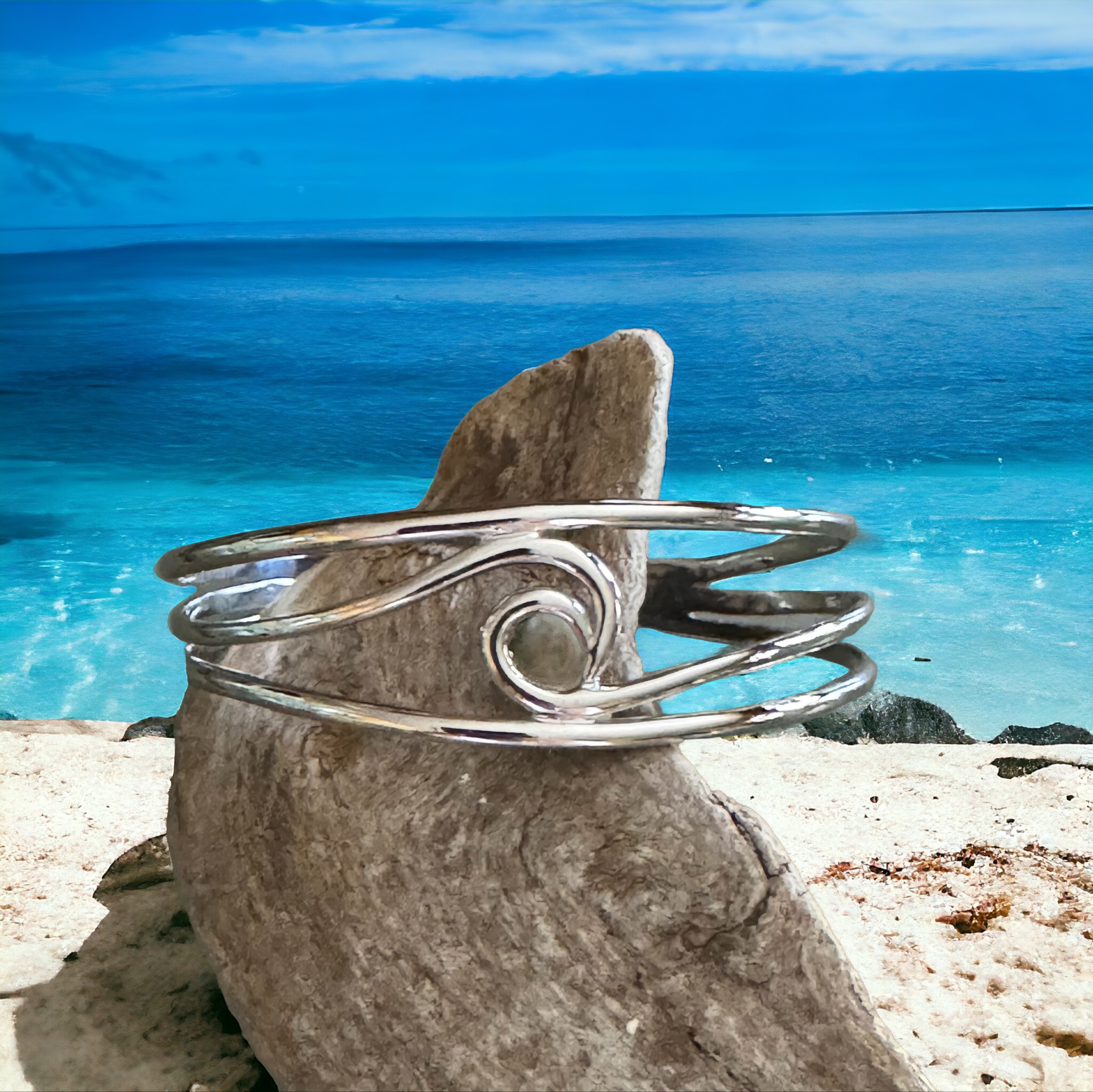 Wave Cuff/Bracelet, sterling silver 70