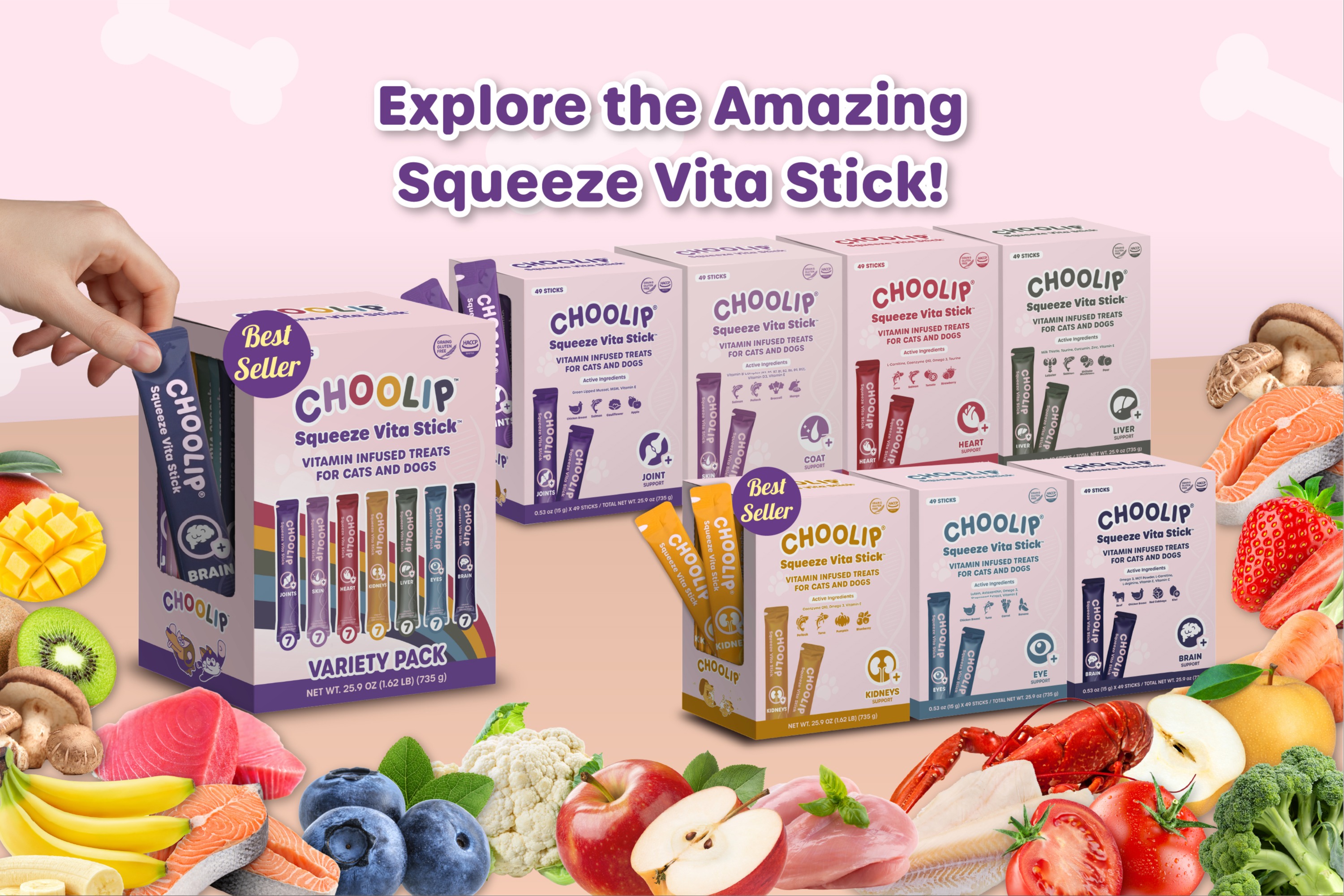 Choolip - All 7 Squeeze Vita Stick Flavors Now in Our New Grab & Go Box! 1240