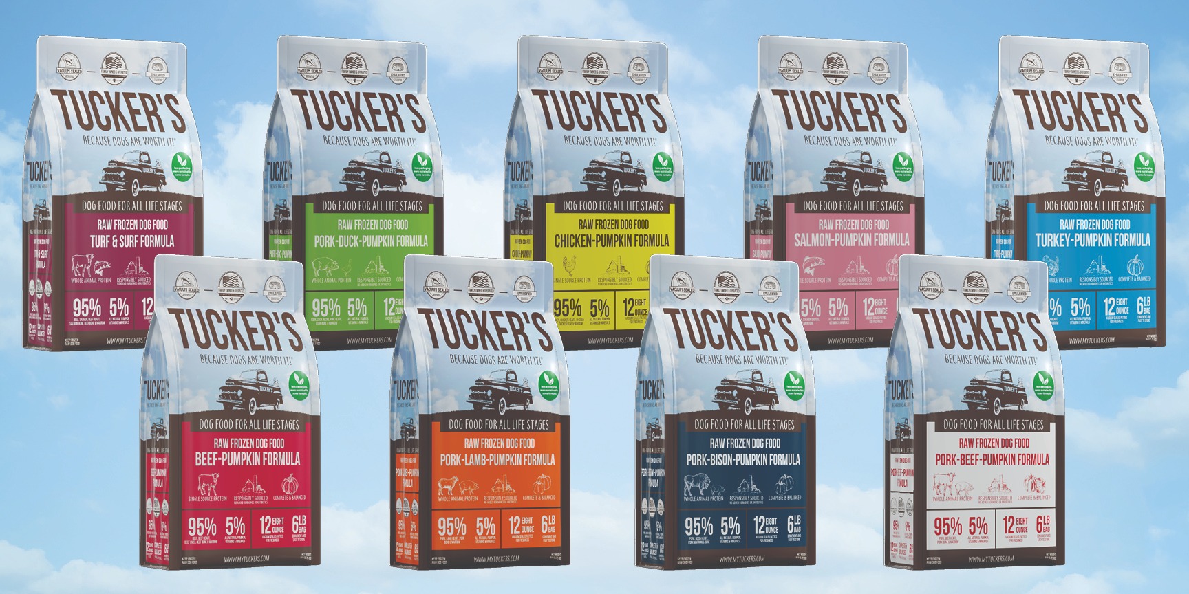 Save 15% on Tucker's Raw Frozen Dog Food 6lb and 3lb Bags 1250