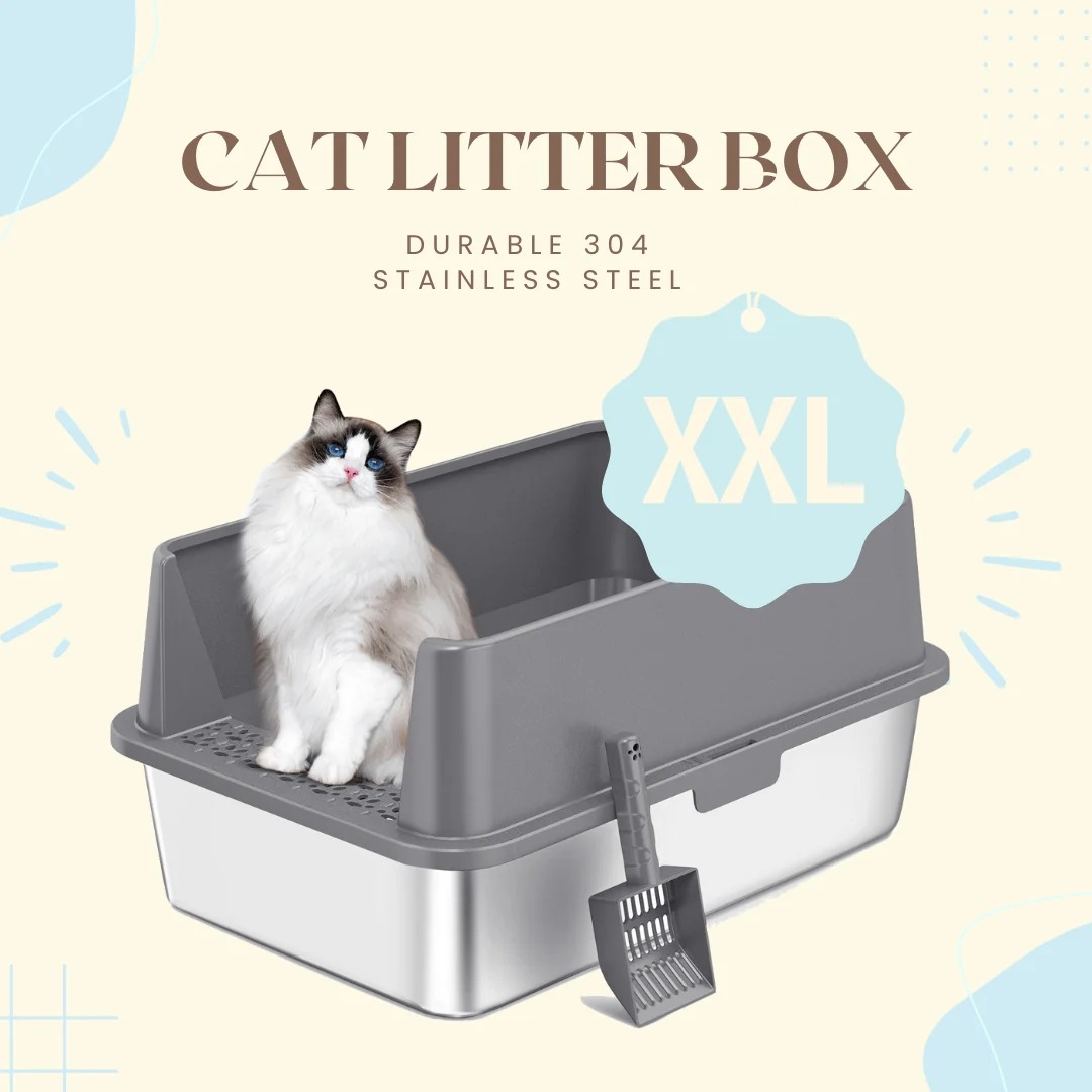 XXL Stainless Steel Cat Litter Box 🐾 349