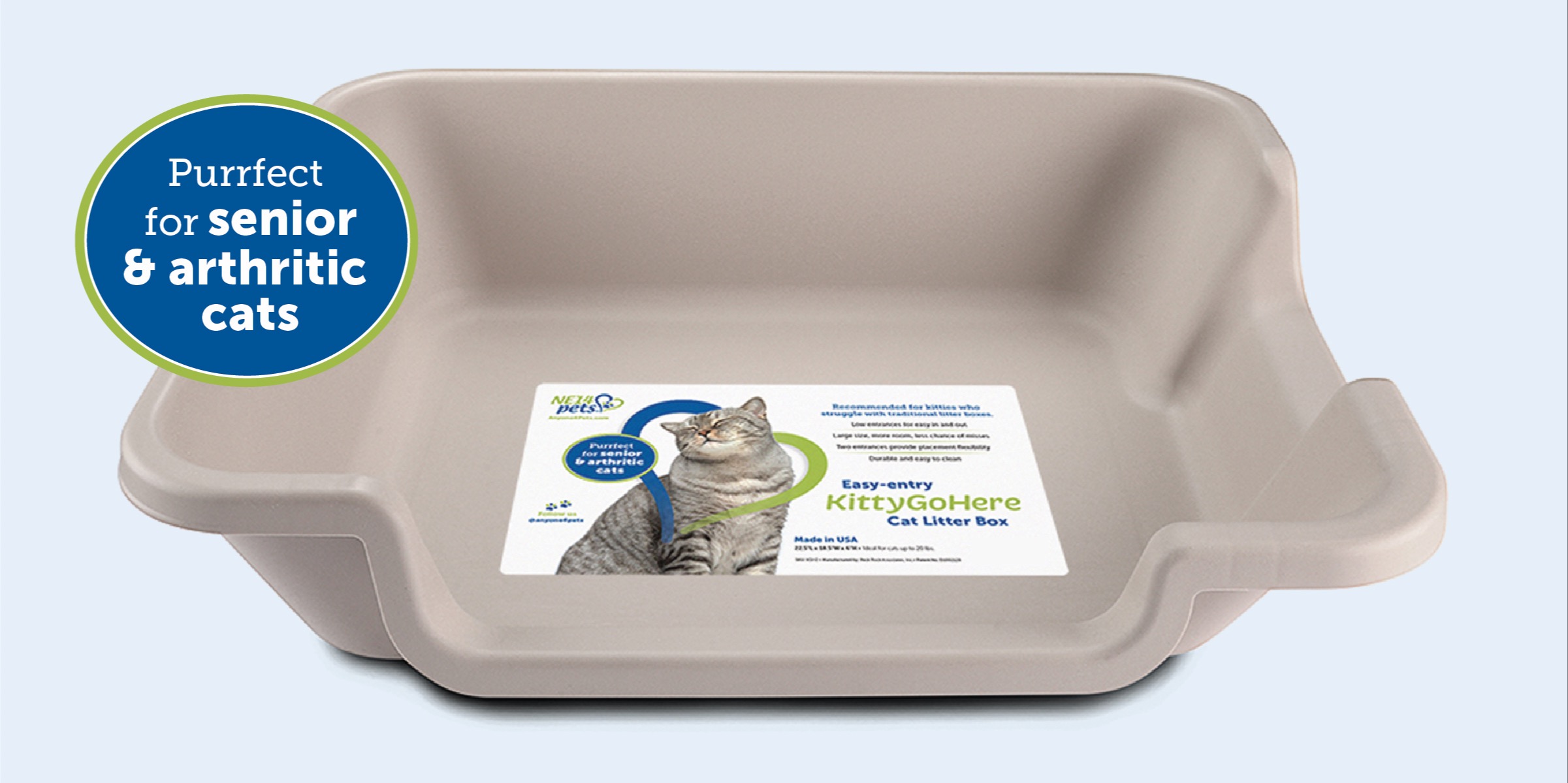 KittyGoHere Easy-Entry Cat Litter Box 408