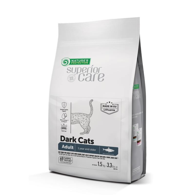 Nature's Protection Superior Care Grain-Free Adult Dark Cat Dry Food with Herring 60