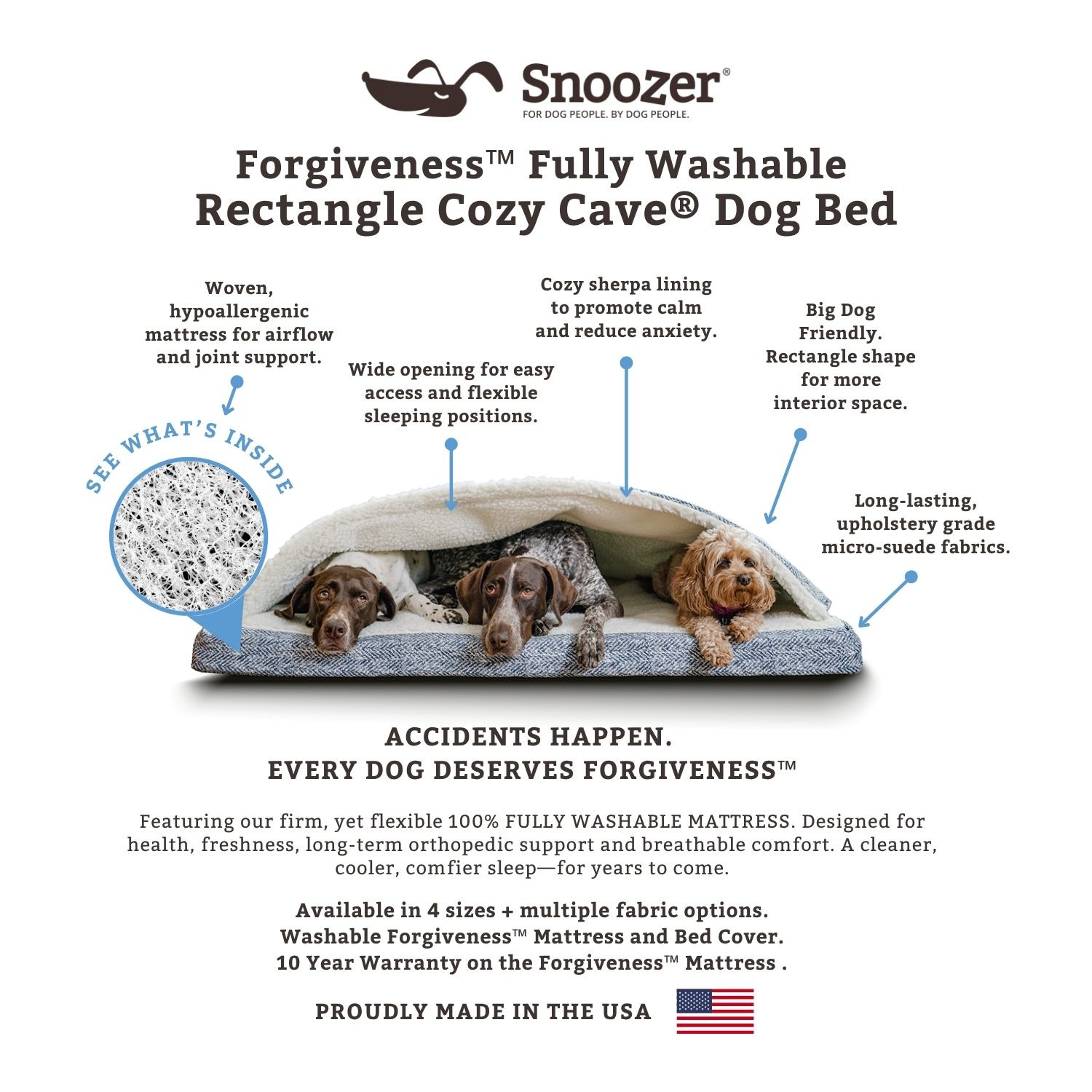 Forgiveness Fully Washable Luxury Cozy Cave® Rectangle Dog Bed 709