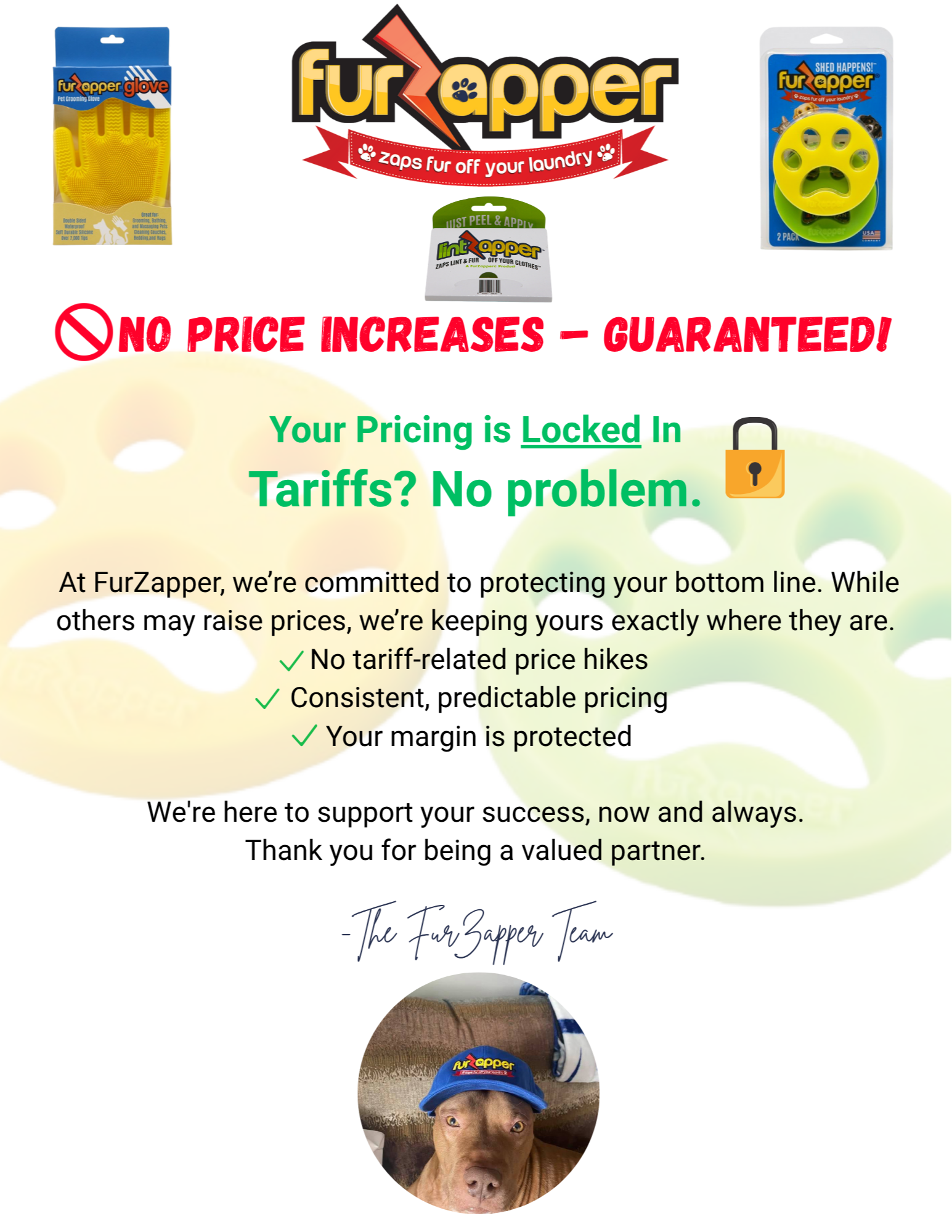 FurZapper Pricing Will Not Increase — Tariff-Proof Guarantee 850