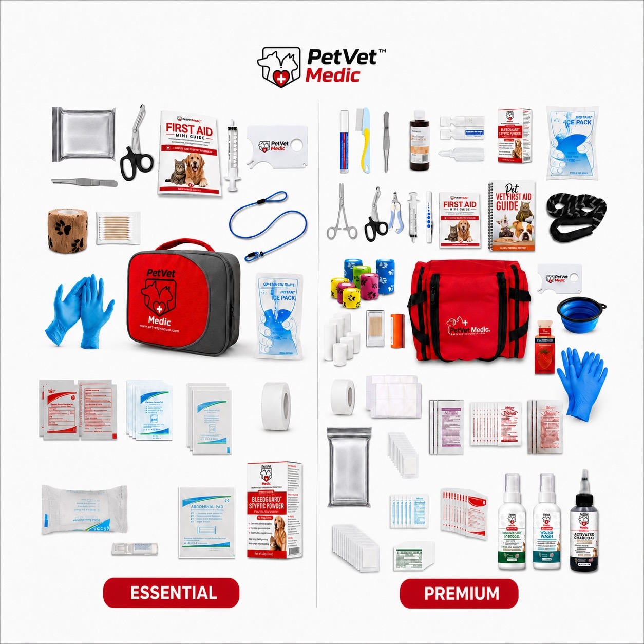 PetVet Medic® Essential & Premium First Aid Kits 541