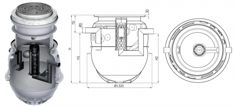 ACO Oleopator P - Hydrocarbons and sediments separator for waste water 335