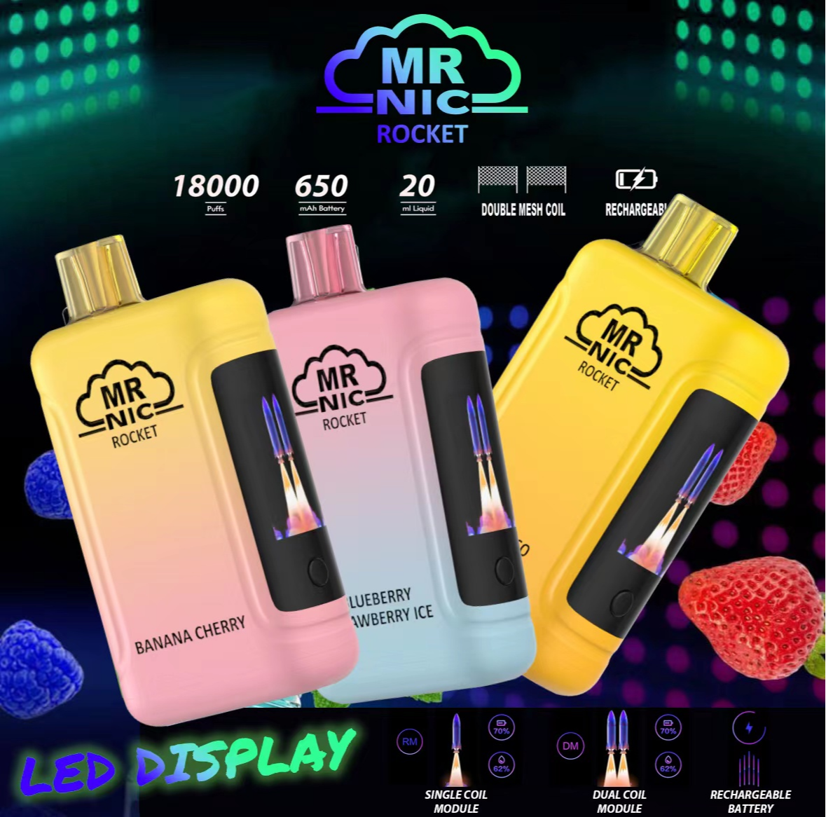 MR NIC ROCKET 18000 PUFFS DISPOSABLE VAPE PEN 237