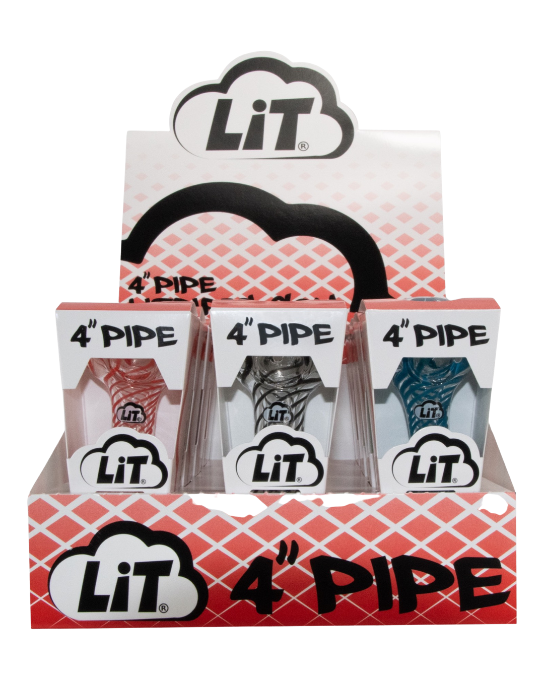 LIT PIPES 4" 12CT DISPLAY 297